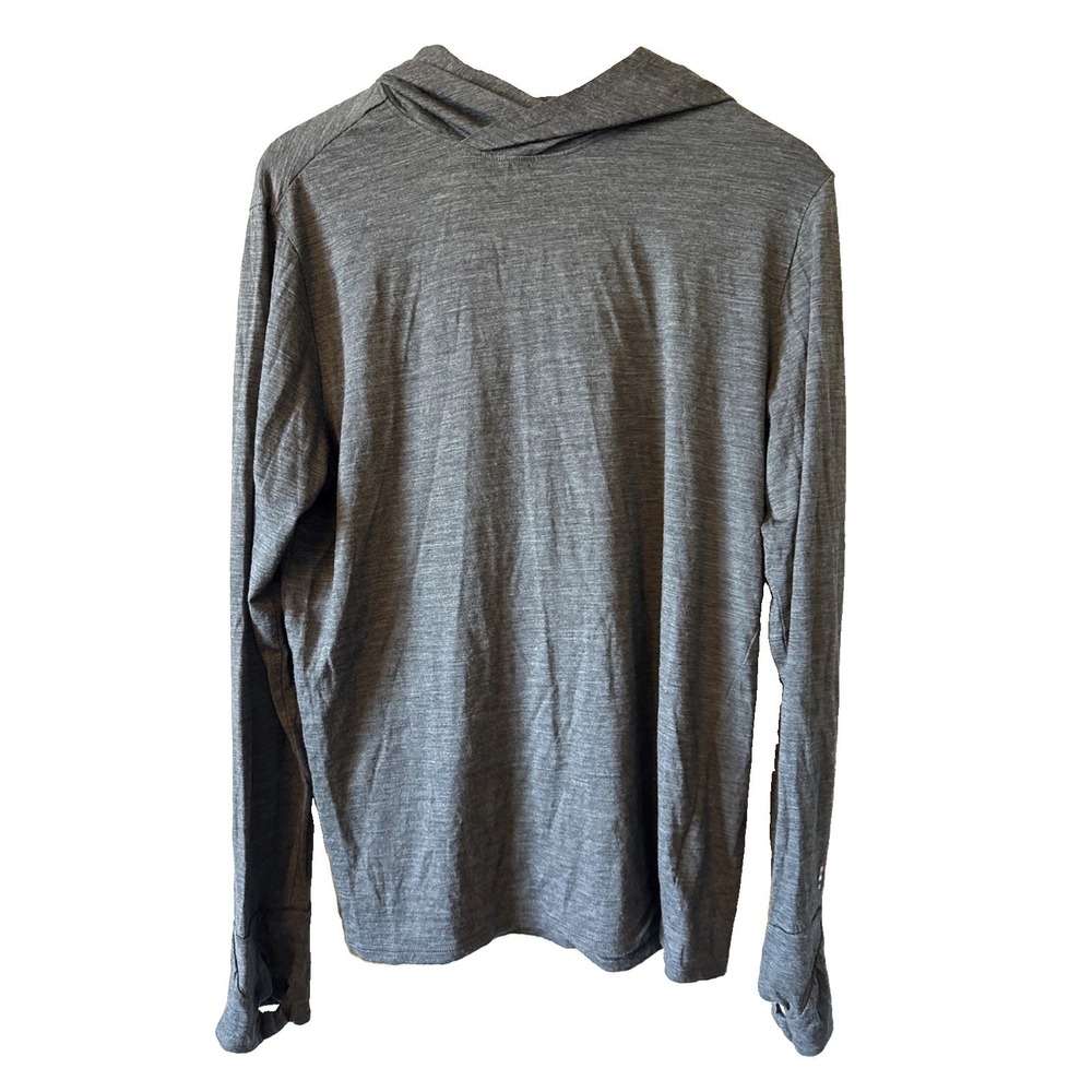 Smartwool Merino Wool Gray Long Sleeve Hoodie Men's Activewear Shirt Size Large